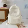Mochila estilo eco para chica de secundaria, mochila versátil de color sólido de gran capacidad, mochila de viaje fresca y ligera