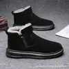 Sapatos de Algodão Cano Médio 2023 Inverno do Norte Novos Botas de Neve Engrossadas Moda Grande Algodão Botas Masculinas Tendência Todas as Ocasiões Sapatos Masculinos