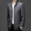 Chaqueta de Traje Zhongshan Nueva para Hombre de Mediana Edad Primavera y Otoño, Chaqueta de Cuello Alto Estilo Chino de Gama Alta