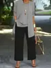 Traje para Mujer 2023 Otoño e Invierno Nuevo de Moda Estilo Occidental Piernas Anchas Adelgazante de Moda Talla Grande Traje de Tres Piezas para Mujer