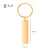 Em Estoque Aço Inoxidável 10*40mm Longo Retangular Etiqueta de Chaveiro DIY Gravação Argola de Chaveiro Material de Aço Titânio