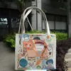 Bolso de lona bordado con hilo de oro por ambos lados de pavo real, bolso de mano con doble asa, bolsa de compras de gran capacidad, nuevo bolso de viaje de estilo étnico