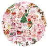 50 Pegatinas Navideñas Rosas Transfronterizas Decoración para Cuaderno DIY Funda de Teléfono Móvil Computadora Pegatinas Impermeables Regalos Navideños