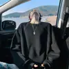 Sudadera de otoño de manga larga con cuello redondo para hombre, top deconstruido, chaqueta, camiseta, color liso, corte holgado, estilo americano, marca de moda, peso pesado