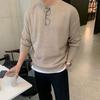 MYQ suéter de cor sólida de alta qualidade masculino inverno espessado roupa íntima estilo coreano moderno solto casaco suéter casual