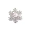 Broche de Copo de Nieve Navideño de Moda corsage de personalidad y temperamento pasador anti-luz pasador de cuello de diamante accesorios para traje y camisa