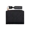Cartera corta tejida de nuevo diseño de alta gama estilo coreano con patrón de diamantes para mujer, tarjetero con cremallera, llavero y clip para dinero - al por mayor