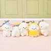 Série Flocking Fofos Brinquedos de Pelúcia de Cachorro Decorações para Casa de Boneca DIY Pingente de Chaveiro Enfeites de Mesa