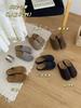 Sapatos Beilixuan Estilo Coreano com Solado Grosso Slip-On Birkenstock para Mulheres 2025 Outono Novo Chinelos Meio-Pé Retrô Baotou