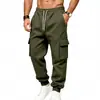 Fábrica de Origen 2026 Ropa de Trabajo para Hombre Estilo Americano Transfronteriza Pantalones Deportivos Pantalones Casuales de Bolsillo Múltiple Forrados de Polar Invierno Amazon