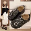 Mocasines Estampado de Leopardo Otoño 2026 Estilo Nuevo Británico para Mujer Punta Redonda Retro Zapatos Pequeños de Cuero Suela Gruesa Tacón Oculto