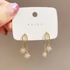 Pendientes de Plata 925 con Aguja, Diamante Brillante, Estrella de Hombre con Borla, Populares en Internet, Pendientes Pequeños Exquisitos y Elegantes, Pendientes para Mujer, Puerta Este de Corea del Sur