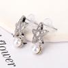 Brincos de pérolas com estrela de cinco pontas e zircônia microincrustada, design de nicho feminino, personalidade, simples, temperamento, brincos