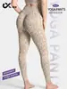 Pantalones de yoga con estampado de leopardo para mujer, de cintura alta, realzan los glúteos, con bloques de color, leggings deportivos de alta elasticidad, pantalones de fitness con estampado de leopardo, glúteos de durazno