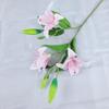 Lirio artificial de 3 cabezas, tacto real, ramo de PU, flores artificiales para el hogar, accesorios de boda, flores falsas al por mayor