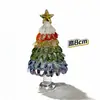 Árbol de Navidad Arcoíris Glaseado Hecho a Mano Original Rotatorio Atmósfera Festiva Regalo Adorno de Escritorio de Estudio Oficina Adorno para Coche