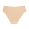 Calcinha Feminina Sexy de Renda Ondulada Sem Costura, Fina, Respirável, Esportiva, Não Aperta, Peça Única Cor Nude Tamanho Grande