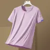 Seda de Hielo Manga Corta Hombres Mujeres Verano 2026 Camiseta Ligera Holgada Deportiva Transpirable Secado Rápido Ropa Elástica Pareja Uniforme Deportivo