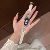 Adequado para Pulseira de Couro com Cravação de Diamantes Oval Estilo Europeu Xiaomi Mi Band Geração 11/10/9/8
