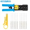Alicate de Crimping de Sete Andares para Cabo de Rede Ethernet RJ45, Ferramenta de Crimping Pesada Tipo Catraca