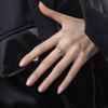 Anel Estrela Design de Nicho Diamante Preto e Branco Anel Escuro de Dedo Casal Alto Senso