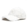 Gorra de béisbol de imitación de piel de conejo para mujer coreana otoño e invierno gorro cálido para el frío para exteriores con forro polar grueso de color sólido gorro de felpa