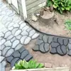 Jardim de villa de parque formato pátio caminho de pedra piso produtos de concreto texturizado molde de pavimentação de cimento