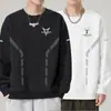 Envio RápidoNova Blusa de Moletom Solta com Gola Redonda e Manga Longa para Primavera e Outono, Camisa Básica Estampada da Moda Masculina