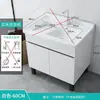 Combinación de gabinete con lavabo para lavandería de piso para balcón con tina de cerámica integrada para lavandería y tabla de lavar gabinete de baño