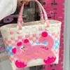 Bolso Tejido a Mano Mismo Estilo de Xiaohongshu Bolso Tejido Decorativo Bolso Tejido de Plástico Decorativo Bolso Tejido Decorativo