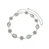 Nueva cadena de cintura de metal con patchwork de encaje hueco ovalado, moda europea y americana, un accesorio único y versátil, disponible en stock de fábrica