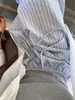 Calça feminina casual estilo coreano, soltinha, modeladora, amiga da pele, respirável, listrada, com cordão, comprimento no chão