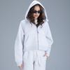 Chaqueta Deportiva de Estilo Nuevo con Capucha y Forro Polar, Holgada, para Mujer, Cuello Alto, Sudadera Gruesa Elástica para Fitness, Running, Sudoración, Ropa de Fitness