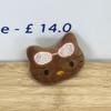 Broche de gato KT de cuero negro hawaiano, accesorios para bufandas, accesorios de ropa infantil, adornos para sombreros.