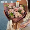 Papel de Envoltura Flor de Papel con Patrón de Piedra de Tinta Hecho a Mano Shangjin Textura Arrugada Cartón para Manualidades Materiales de Empaque Floral para Bricolaje