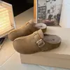 Sandalias planas estilo Birkenstock de suela gruesa y forradas de felpa para mujer, nueva colección otoño/invierno 2026, fáciles de poner, cálidas y con diseño de punta cerrada