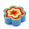 Conjunto de Formas para Assar com 5-6 Peças, Forma Plástica para Biscoitos, Cortador de Biscoitos Colorido, Forma Redonda para Bolo