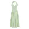 Vestido Largo Retro Francés Halter con Cordones para Mujer Verano 2025 Estilo Pure Lust Sexy Espalda Descubierta Falda Larga