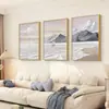 Pintura Decorativa Simple para Sala de Estar Nórdica Pintura de Colgar de Alta Gama Abstracta para Fondo de Sofá Minimalismo Blanco y Negro Tríptico Pintura de Pared