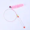 Fábrica em estoque arame de aço pena vara engraçada para gato vara longa elástica rato peixe vara engraçada para gato brinquedo de gato atacado transfronteiriço