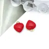 Pulseira Colar Brincos Pingente Coração Esmaltado Dupla Face Aço Inoxidável Gotejamento de Óleo Pequeno Charme Acessórios para Joias DIY
