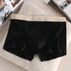 Cueca Box Masculina de Cintura Média-Alta, Fio Simples de Cor Sólida, Forro Antibacteriano, Boxer Respirável e Confortável