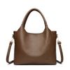 Bolsa Feminina de Couro com Padrão de Vaca Mais Vendida no Comércio Exterior 2026 Nova Moda Bolsa Plissada Simples Bolsa Tote de Couro Genuíno para o Dia a Dia Canguru