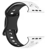 Adequado para Apple Laser Carving Flor Embutida Duas Cores Pulseira de Relógio de Silicone Pulseira de Relógio de Silicone Apple iWatch em Estoque