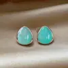 Pendientes de Acrílico con Forma de Gota de Agua Estilo Francés Minimalista Aguja de Plata, Lujo Ligero, Sensación de Alta Gama, Pendientes de Botón Elegantes, Accesorios de Moda Versátiles de Nicho