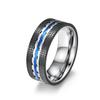 Anel masculino de aço titânio e aço inoxidável, combinação de moda, anel de duas cores atmosférico