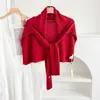 Chal de Aire Acondicionado de Alta Calidad Primavera/Verano 2026 para Mujer, Protector de Cuello Versátil en Forma de T de Color Sólido, Bufanda de Punto para Exteriores