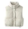 2026 Nuevo Comercio Exterior Transfronterizo Wholesale Ropa de Mujer Europea y Americana Moda Casual Versátil Cuello Alto Algodón Termosellado Chaleco