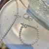 Collar de Plata de Ley S925 con Forma de Concha y Lazo con Perla para Mujer, Lujo Ligero, Diseño Exquisito y Versátil, Joyería de Alta Gama