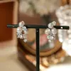 Pendientes de Perla Rosa Manta para Mujer, Pendientes con Diseño de Flor y Lazo Nicho, Accesorios para Orejas Versátiles de Lujo Ligero de Gama Alta